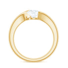 Rosec Jewels-Round Certified Moissanite Solitaire Bypass Ring in Gold