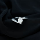 Rosec Jewels-Round Shape Moissanite Solitaire Bypass Gold Ring