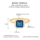 Rosec Jewels-Crown Shank London Blue Topaz Engagement Ring with Diamond Accent