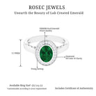 Rosec Jewels-Oval Lab Grown Emerald and Diamond Halo Engagement Ring