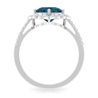 Rosec Jewels-Vintage Inspired London Blue Topaz and Diamond Engagement Ring