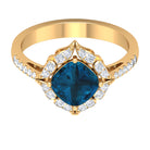 Rosec Jewels-Vintage Inspired London Blue Topaz and Diamond Engagement Ring