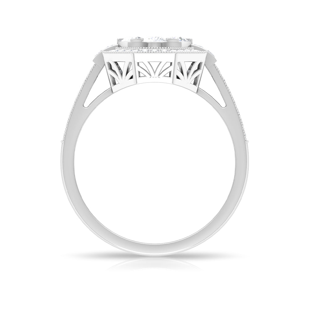 Rosec Jewels-Diamond Flower Engagement Ring in Prong Setting