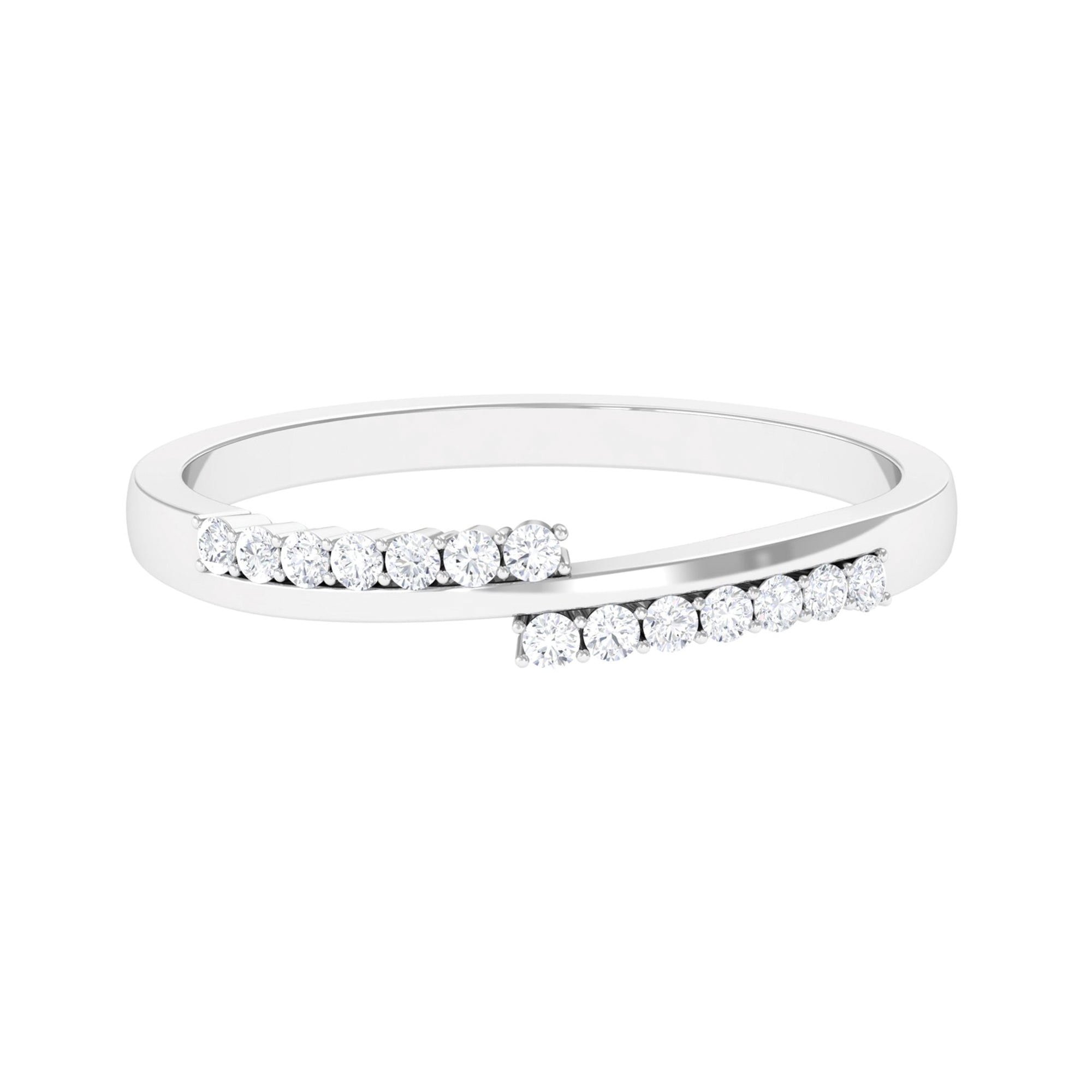 Rosec Jewels-Minimal Diamond Stackable Band Ring in Prong Setting