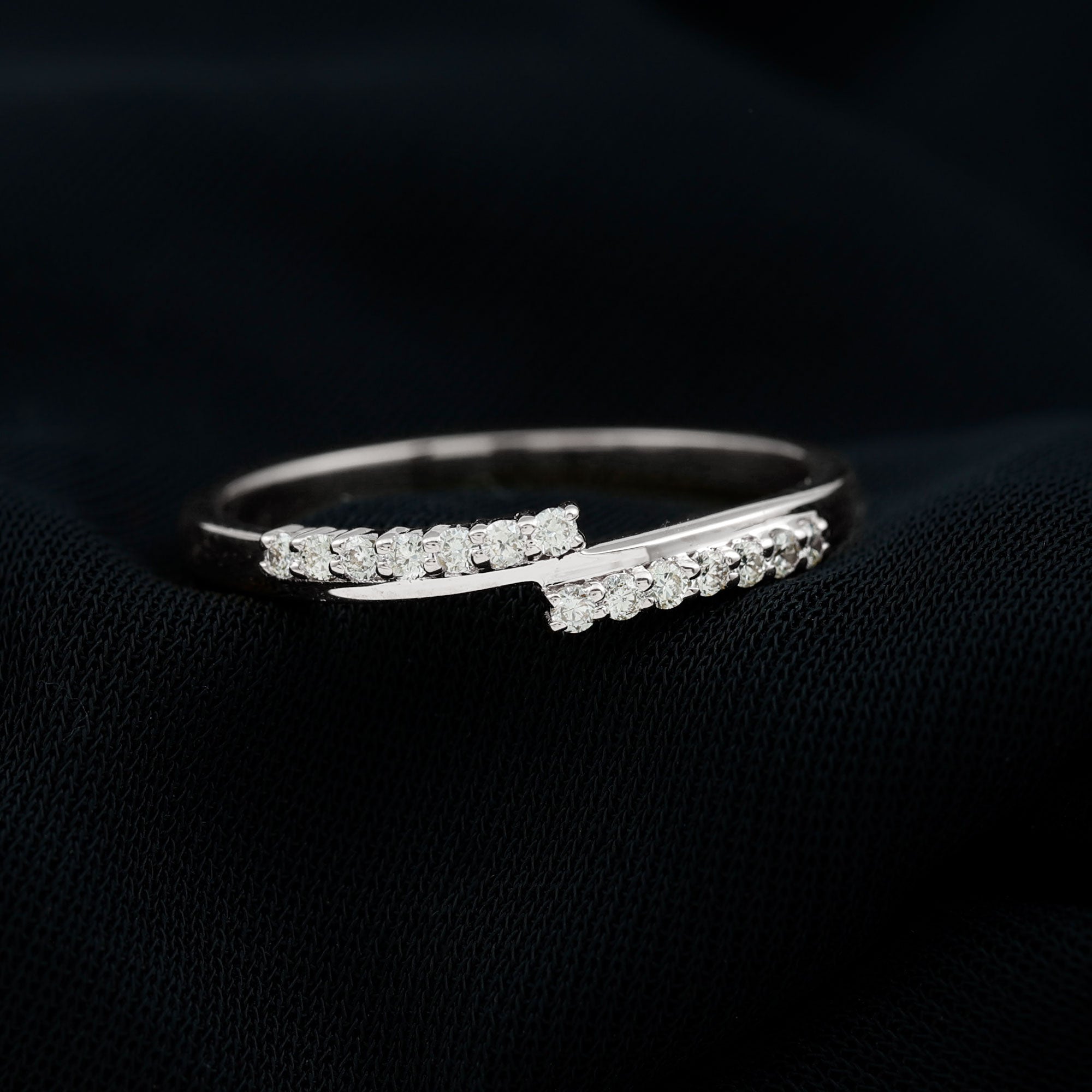 Rosec Jewels-Minimal Diamond Stackable Band Ring in Prong Setting