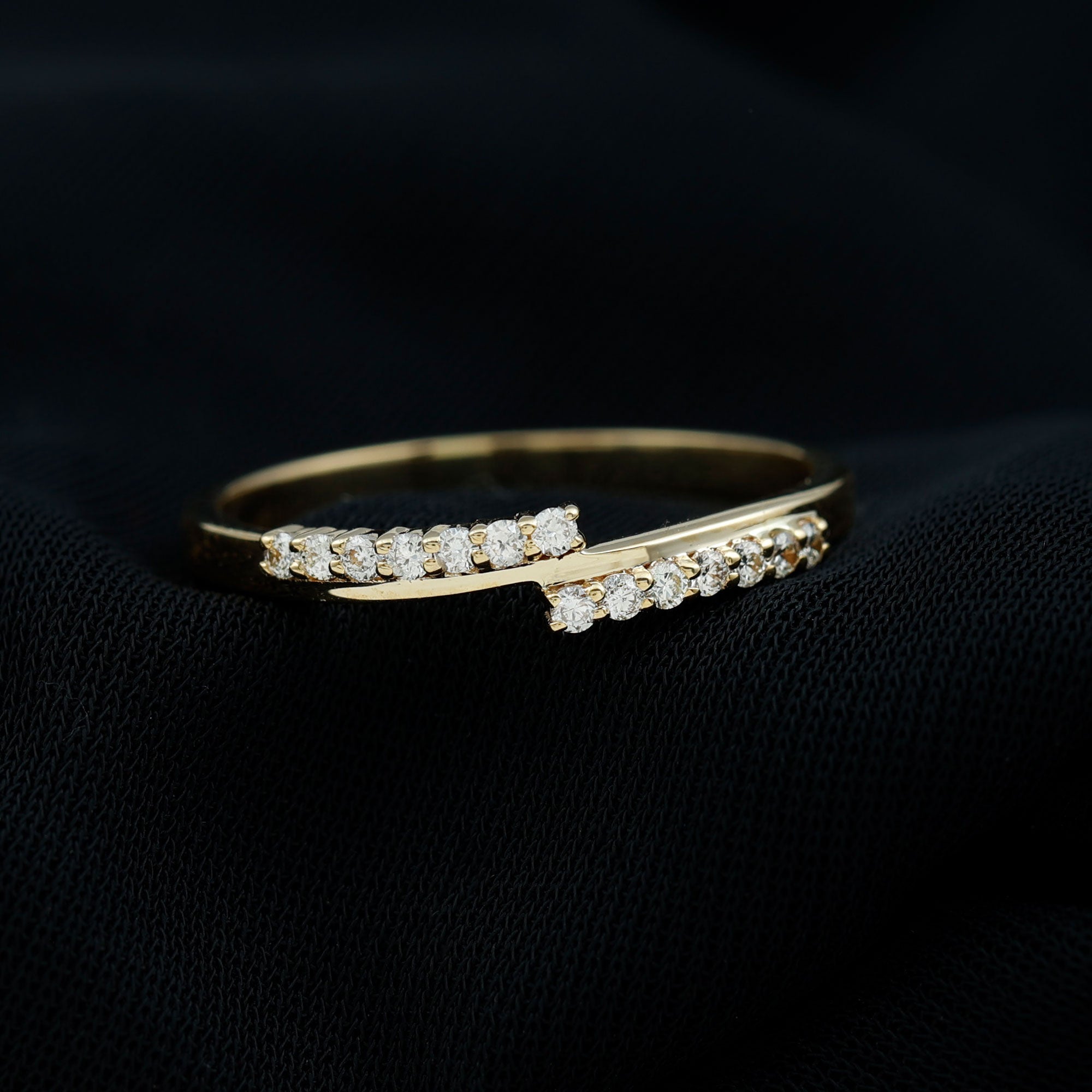 Rosec Jewels-Minimal Diamond Stackable Band Ring in Prong Setting