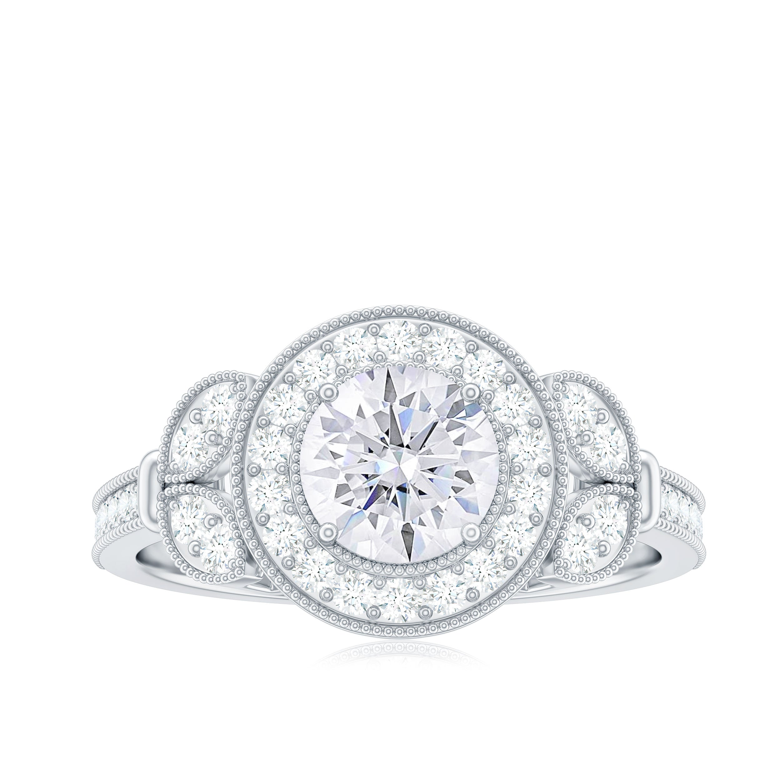 Rosec Jewels-Vintage Inspired Moissanite Engagement Ring