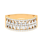 Rosec Jewels-Baguette and Round Wide Diamond Band Ring