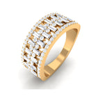 Rosec Jewels-Baguette and Round Wide Diamond Band Ring