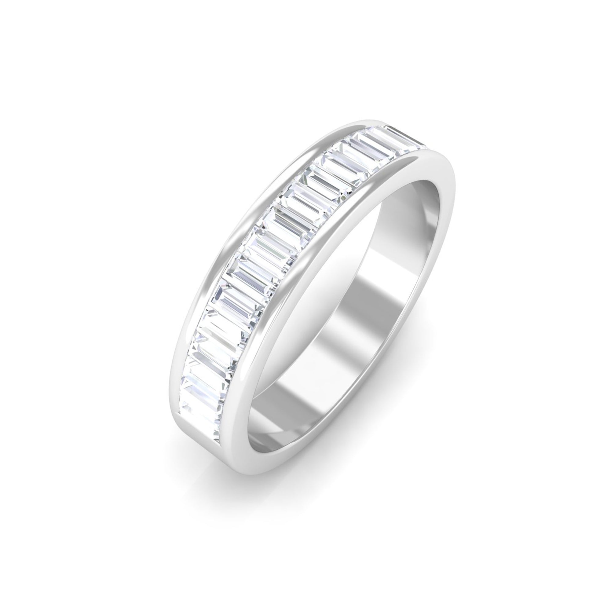 Rosec Jewels-Baguette Shape Diamond Half Eternity Band Ring