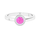 Rosec Jewels-Pink Sapphire and Diamond Halo Engagement Ring