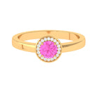 Rosec Jewels-Pink Sapphire and Diamond Halo Engagement Ring