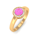 Rosec Jewels-Pink Sapphire and Diamond Halo Engagement Ring