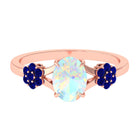 Rosec Jewels-Oval Cut Ethiopian Opal Cocktail Engagement Ring with Blue Sapphire