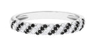 0.50 CT Natural Black Diamond Half Eternity Ring with Moissanite Black Diamond - ( AAA ) - Quality - Rosec Jewels