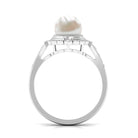 Rosec Jewels-Freshwater Pearl and Diamond Cocktail Halo Ring