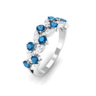 Rosec Jewels-London Blue Topaz and Diamond Leaf Half Eternity Ring