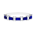 Rosec Jewels-Blue Sapphire and Diamond Half Eternity Ring