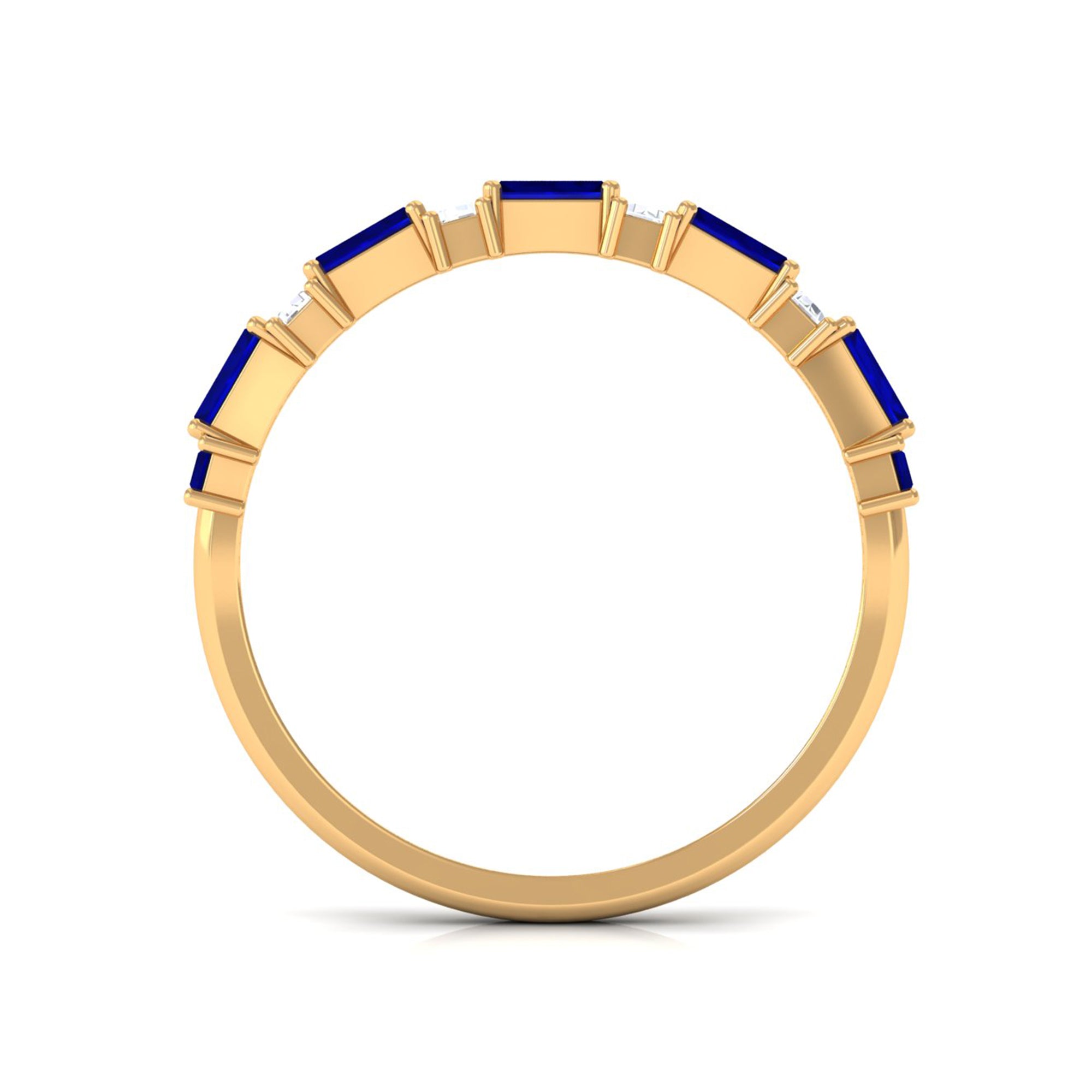 Rosec Jewels-Blue Sapphire and Diamond Half Eternity Ring