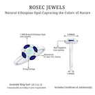 Rosec Jewels-Ethiopian Opal Engagement Ring with Blue Sapphire and Moissanite