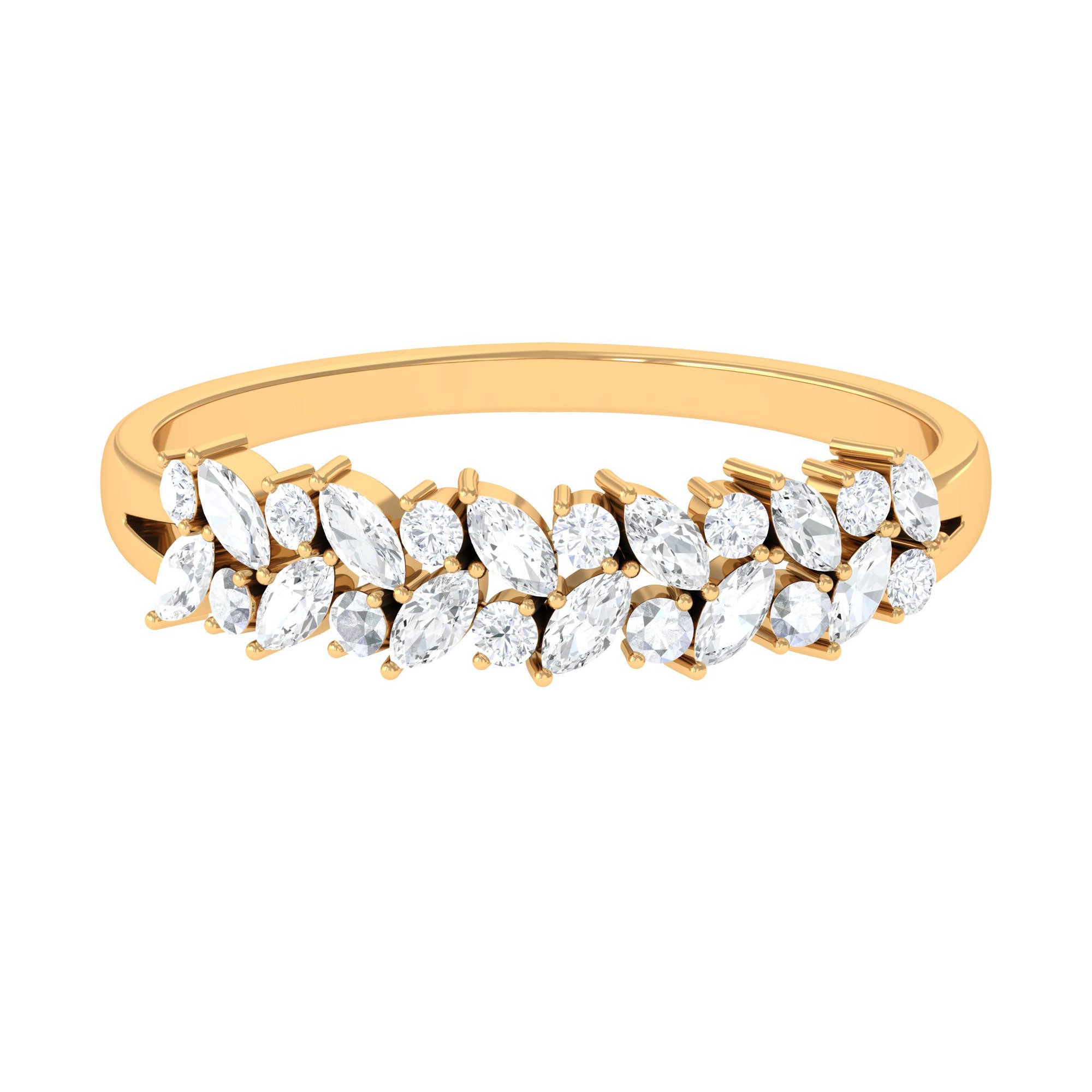 Rosec Jewels-Marquise and Round Zircon Half Eternity Band Ring