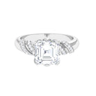 Rosec Jewels-3.5 CT Asscher Zircon Designer Solitaire Engagement Ring in Petal Prong Setting