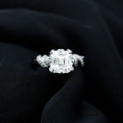 Rosec Jewels-3.5 CT Asscher Zircon Designer Solitaire Engagement Ring in Petal Prong Setting