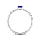 Rosec Jewels-3/4 CT Round Cut Blue Sapphire Solitaire Simple Ring