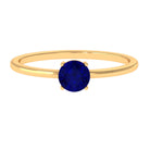 Rosec Jewels-3/4 CT Round Cut Blue Sapphire Solitaire Simple Ring