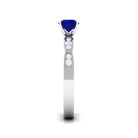 Rosec Jewels-Blue Sapphire Solitaire Engagement Ring with Diamond Side Stones