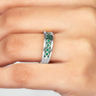 1/2 CT Bezel Set Emerald and Gold Band Ring Emerald - ( AAA ) - Quality - Rosec Jewels