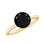 Rosec Jewels-8 MM Black Spinel Solitaire Engagement Ring for Ladies