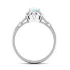 Rosec Jewels-1/2 CT Round Shape Ethiopian Opal and Diamond Accent Vintage Engagement Ring