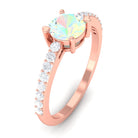 Rosec Jewels-Certified Ethiopian Opal Solitaire Promise Ring with Diamond