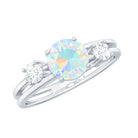 Rosec Jewels-1 CT Ethiopian Opal Solitaire Engagement Ring with Diamond