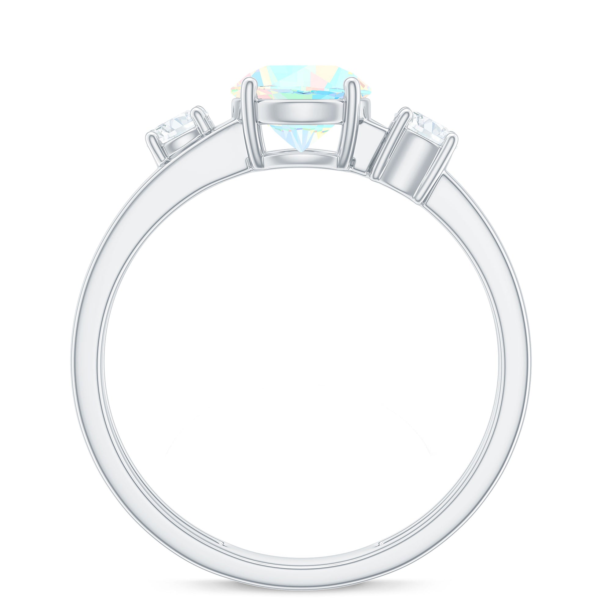 Rosec Jewels-1 CT Ethiopian Opal Solitaire Engagement Ring with Diamond