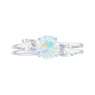 Rosec Jewels-1 CT Ethiopian Opal Solitaire Engagement Ring with Diamond