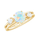 Rosec Jewels-1 CT Ethiopian Opal Solitaire Engagement Ring with Diamond