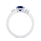 Rosec Jewels-1.25 CT Solitaire Created Blue Sapphire and Diamond Engagement Ring