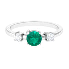 Rosec Jewels-Minimal Promise Ring with Emerald and Diamond