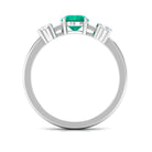 Rosec Jewels-Minimal Promise Ring with Emerald and Diamond