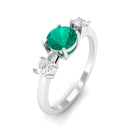 Rosec Jewels-Minimal Promise Ring with Emerald and Diamond