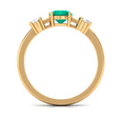 Rosec Jewels-Minimal Promise Ring with Emerald and Diamond