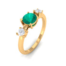 Rosec Jewels-Minimal Promise Ring with Emerald and Diamond