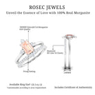 Rosec Jewels-1.25 Carat Emerald Cut Morganite Solitaire Ring Set with Diamond