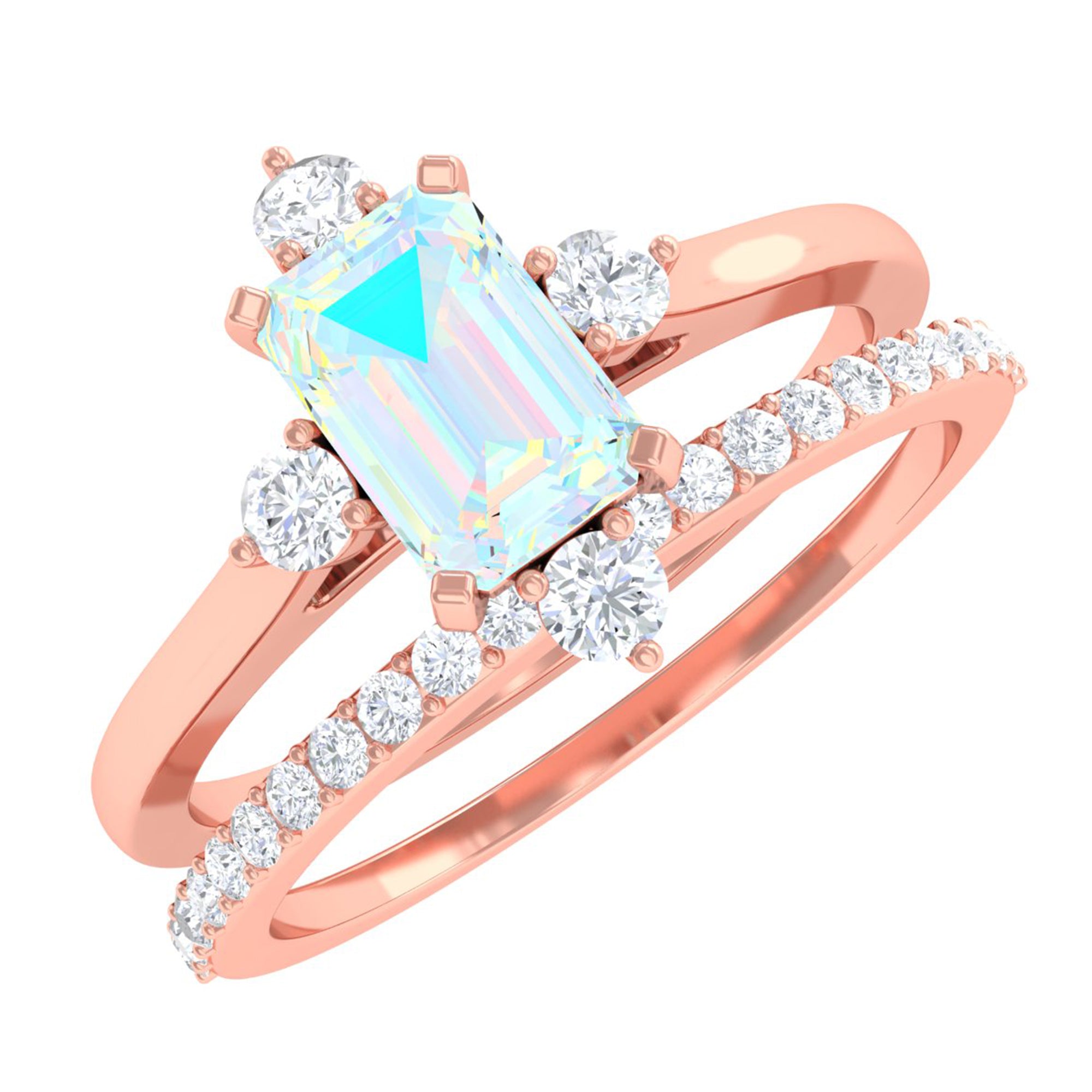 Rosec Jewels-Natural Ethiopian Opal Solitaire Ring Set with Diamond