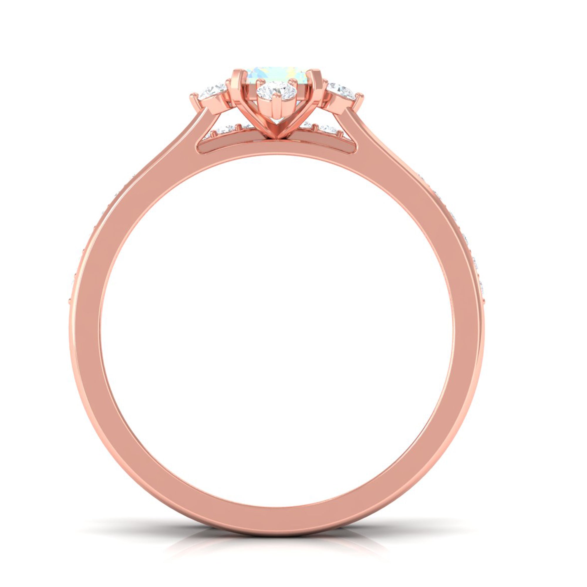 Rosec Jewels-Natural Ethiopian Opal Solitaire Ring Set with Diamond