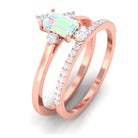 Rosec Jewels-Natural Ethiopian Opal Solitaire Ring Set with Diamond