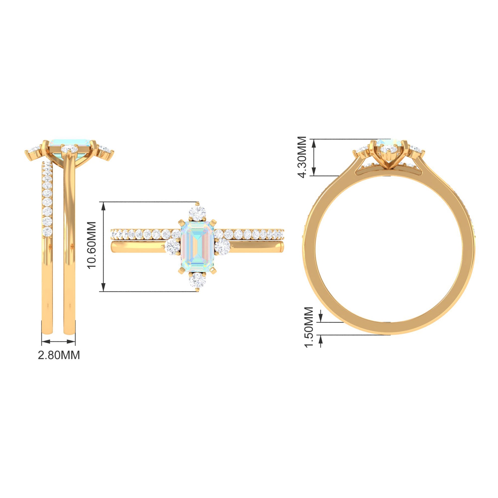 Rosec Jewels-Natural Ethiopian Opal Solitaire Ring Set with Diamond