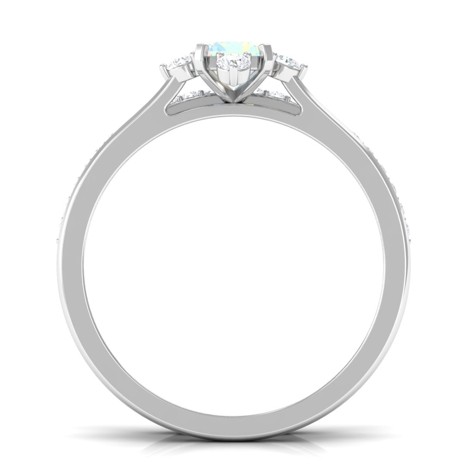 Rosec Jewels-Natural Ethiopian Opal Solitaire Ring Set with Diamond